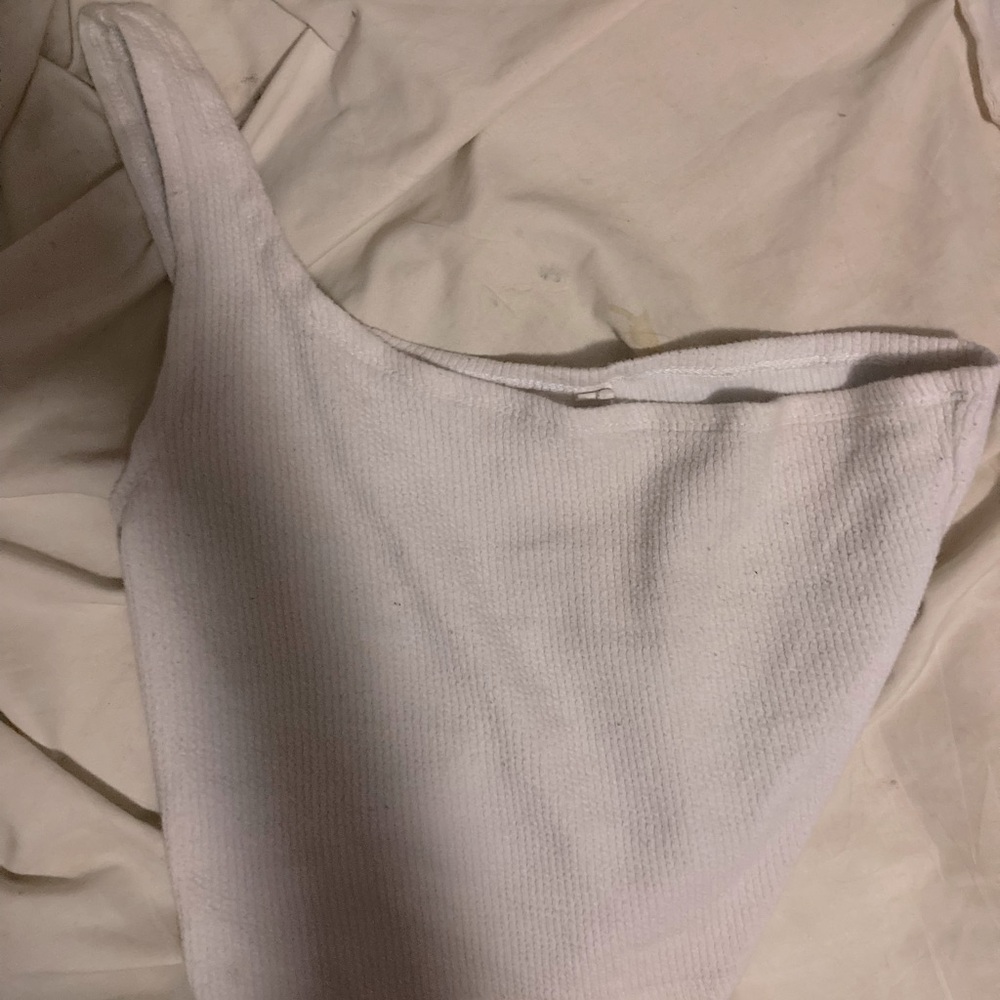 White half strap tank medium brand new